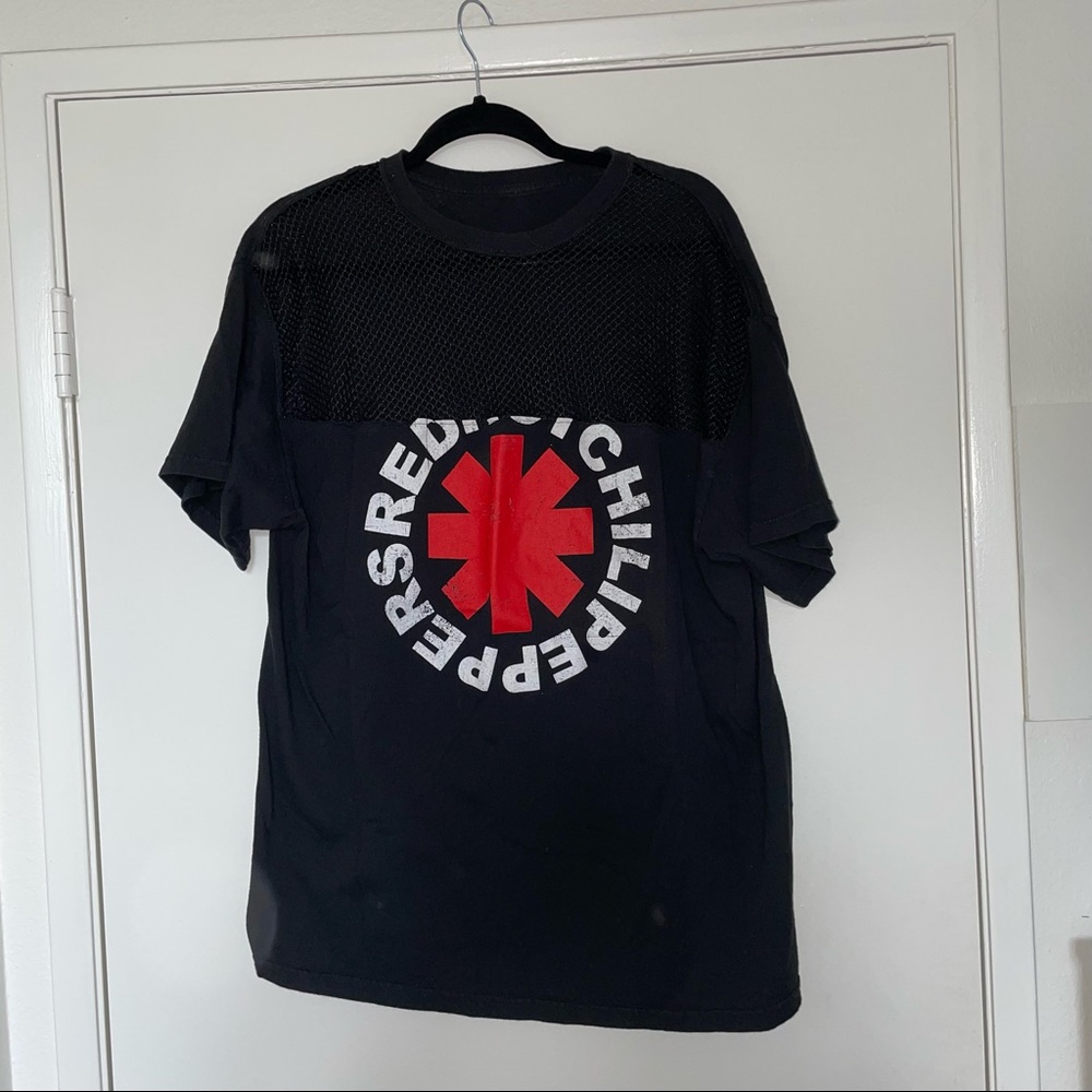 mesh top red hot chili peppers t shirt